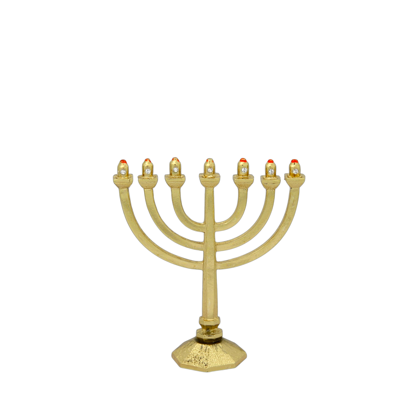 Crystal Mini-Menorah - Gold plated