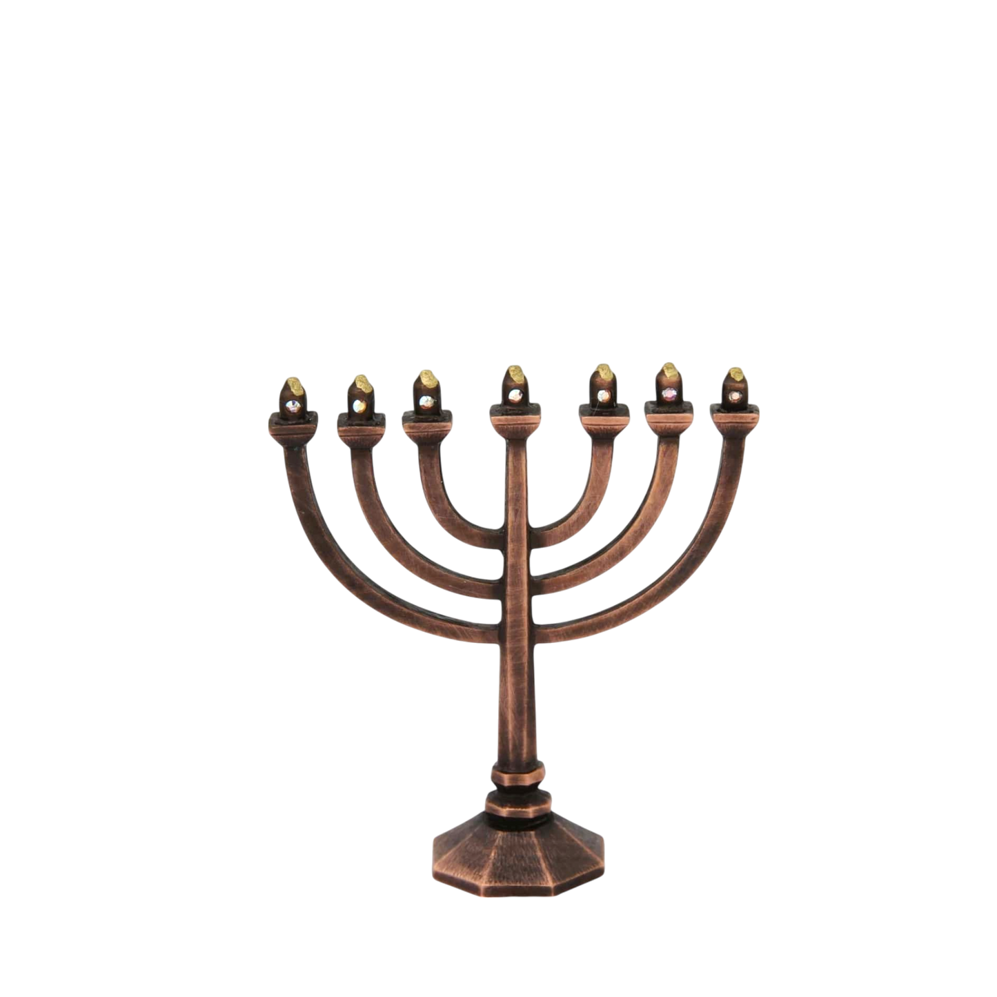 Crystal Mini-Menorah - Old Copper