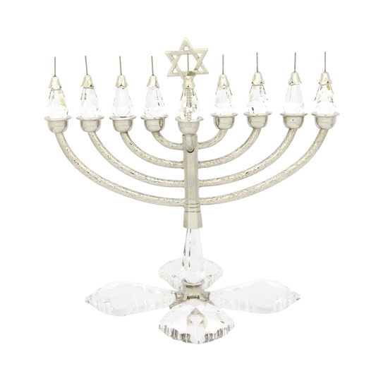 Crystal Chanukiah - Silver plated