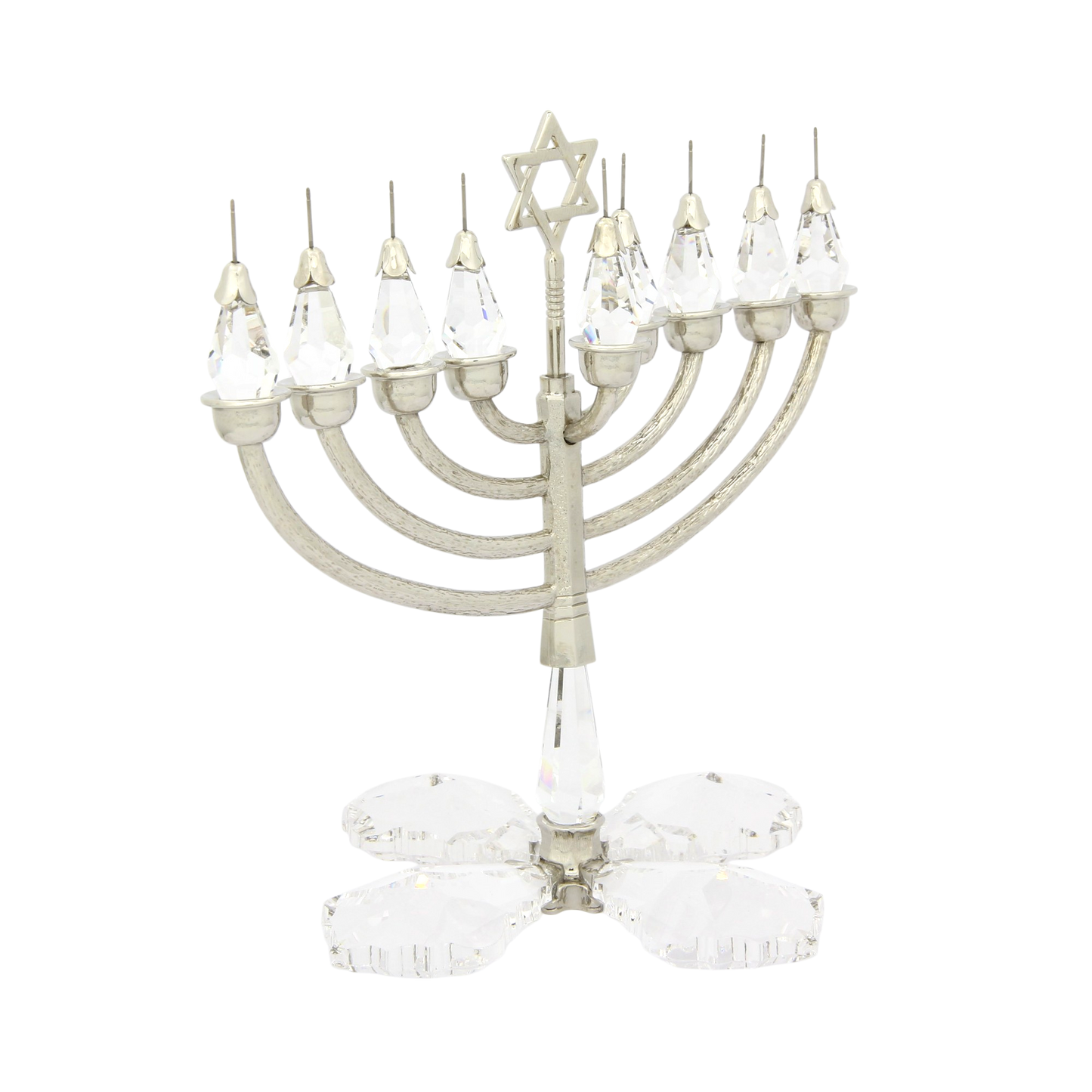 Crystal Chanukiah - Silver plated
