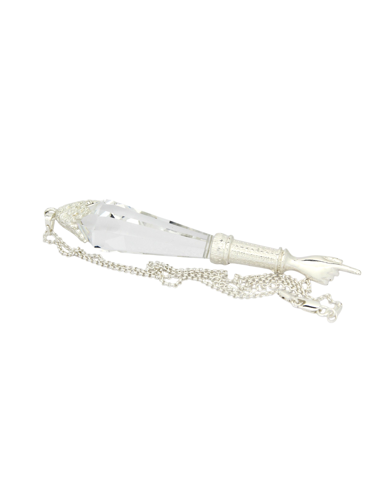 Crystal Torah Pointer - Silver plated