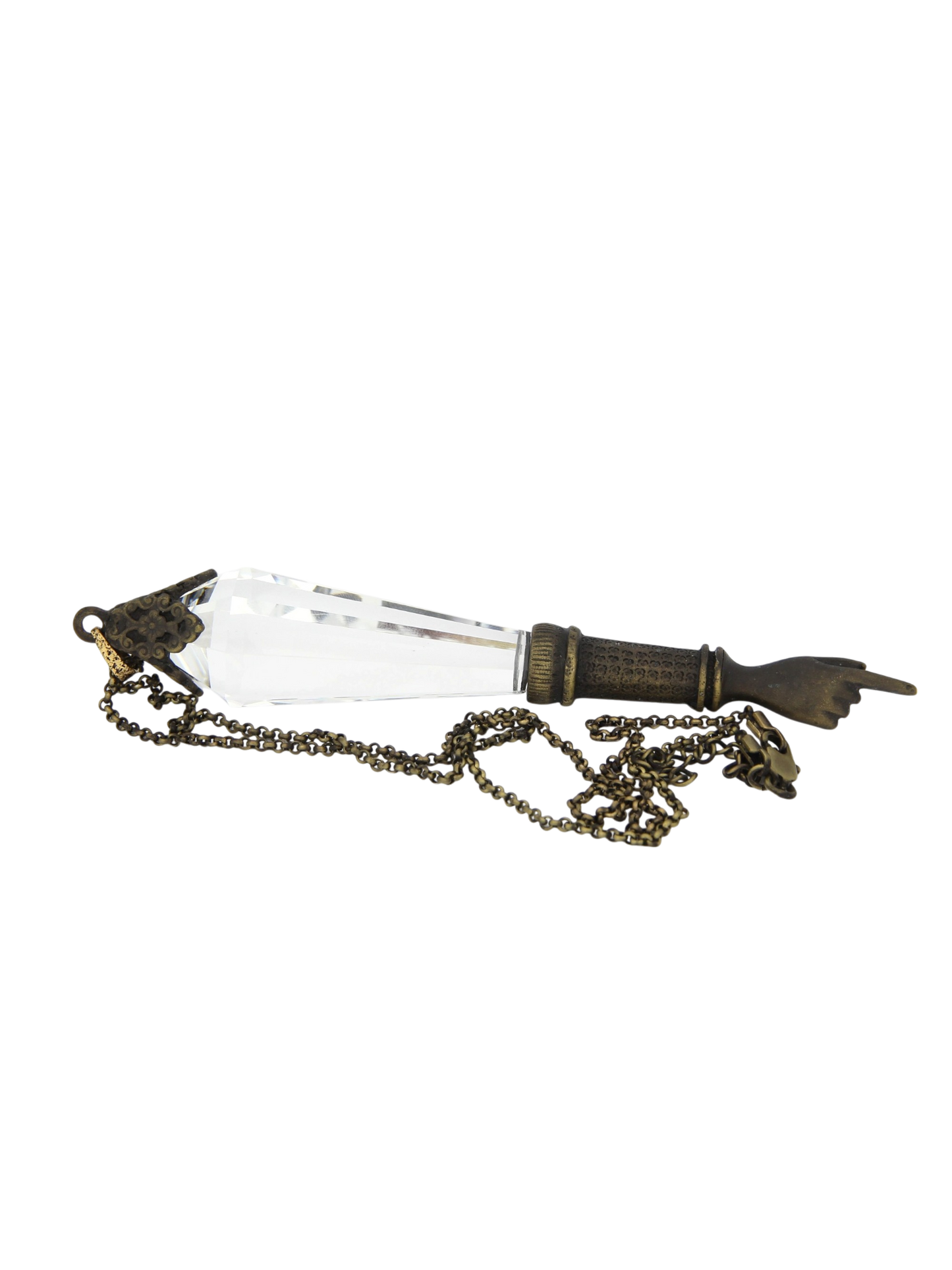 Crystal Torah Pointer - Old Brass