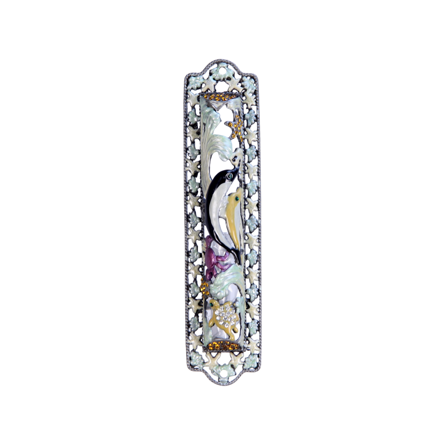 Glazed Mezuzah - Sea