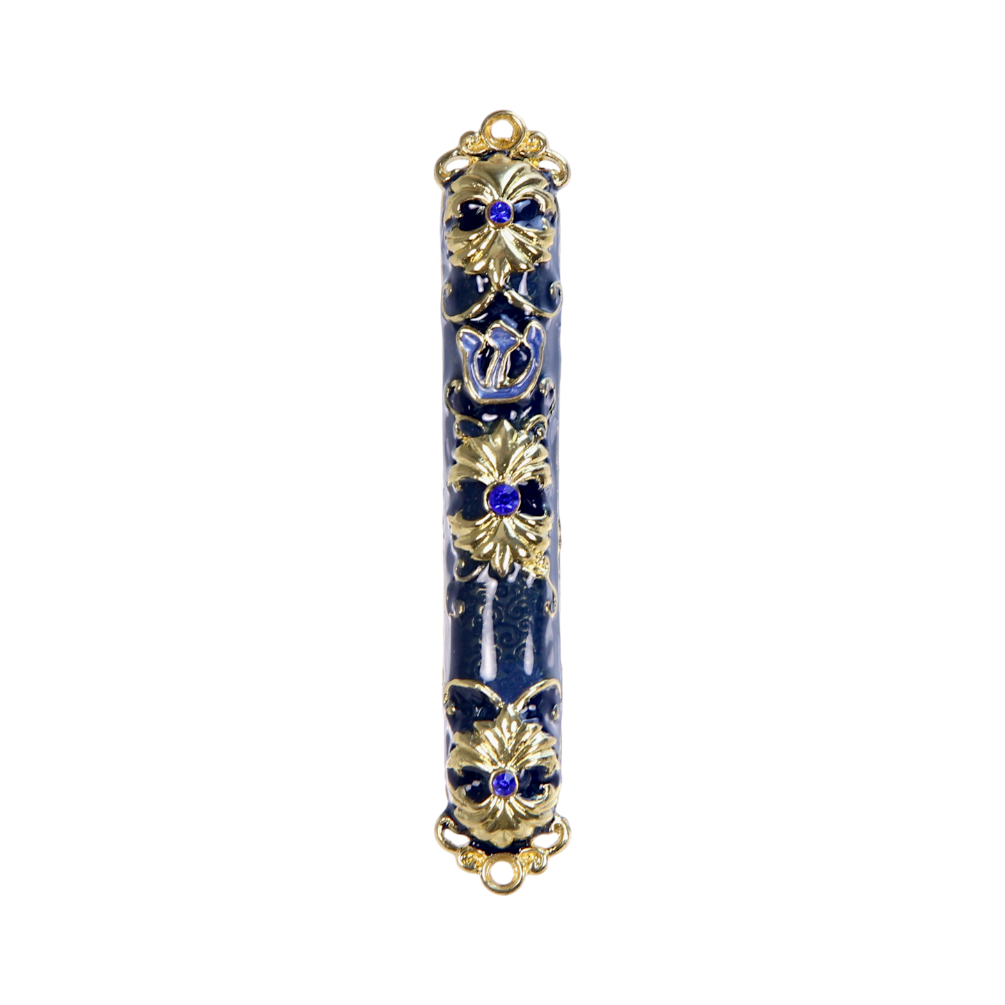 Mezuzah Ornamental Blue with Shin