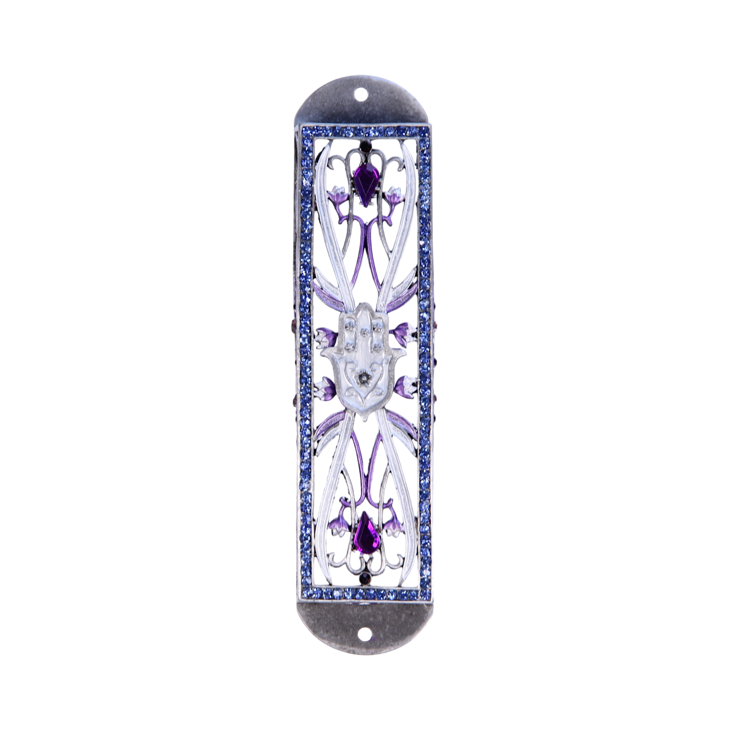 Gems Mezuzah - Hamsa, Flower
