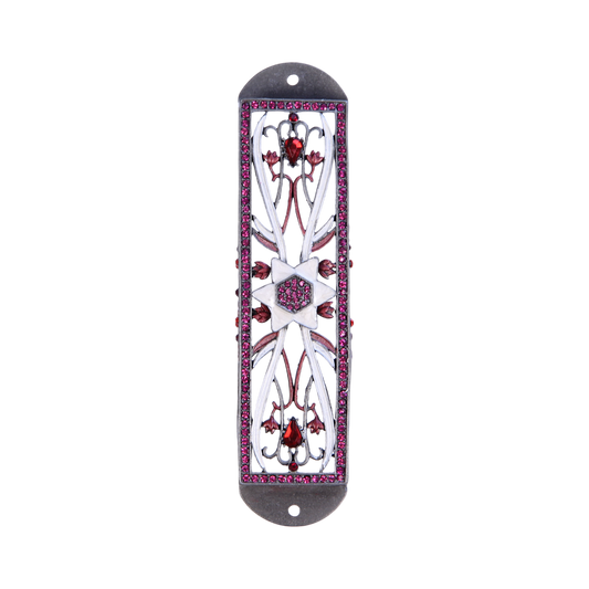 Gems Mezuzah - Hamsa, Flower