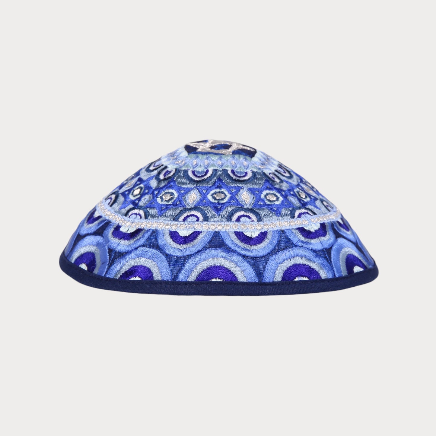 Kippah Emanuel - Embroidered - Harmony - Blue