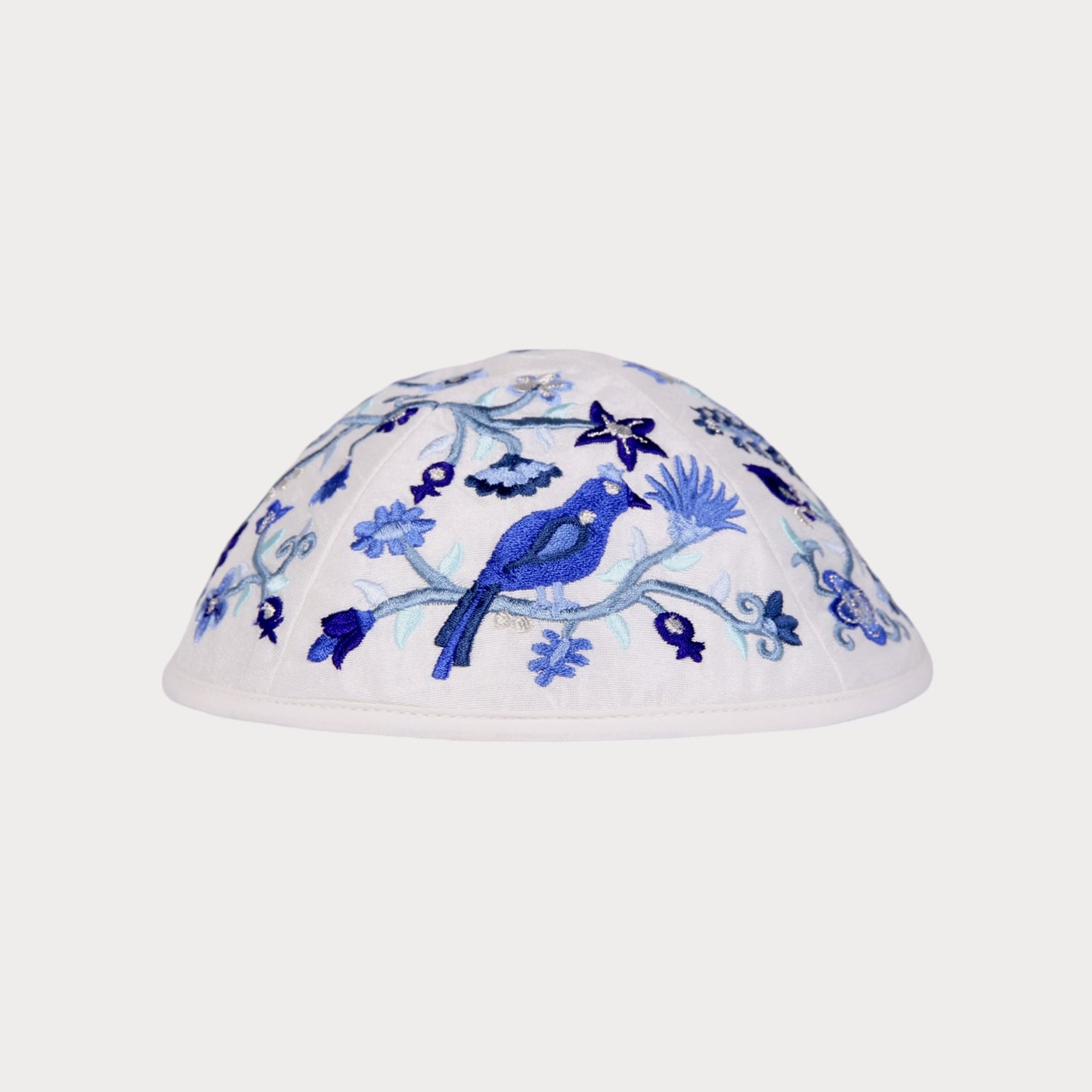 Kippah Emanuel - Embroidered - Blue Birds