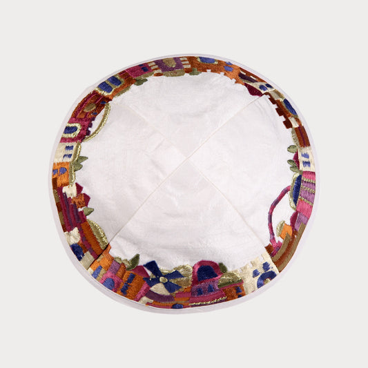 Kippah Emanuel - Embroidered - Jerusalem - Multicoloured
