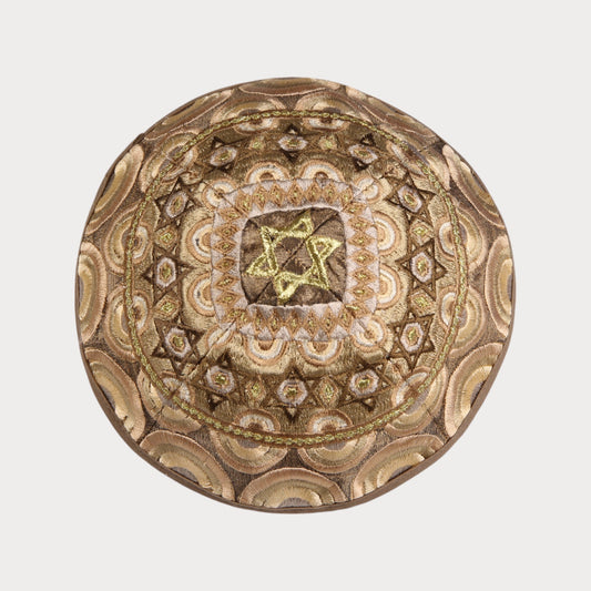 Kippah Emanuel - Embroidered - Harmony - Golden