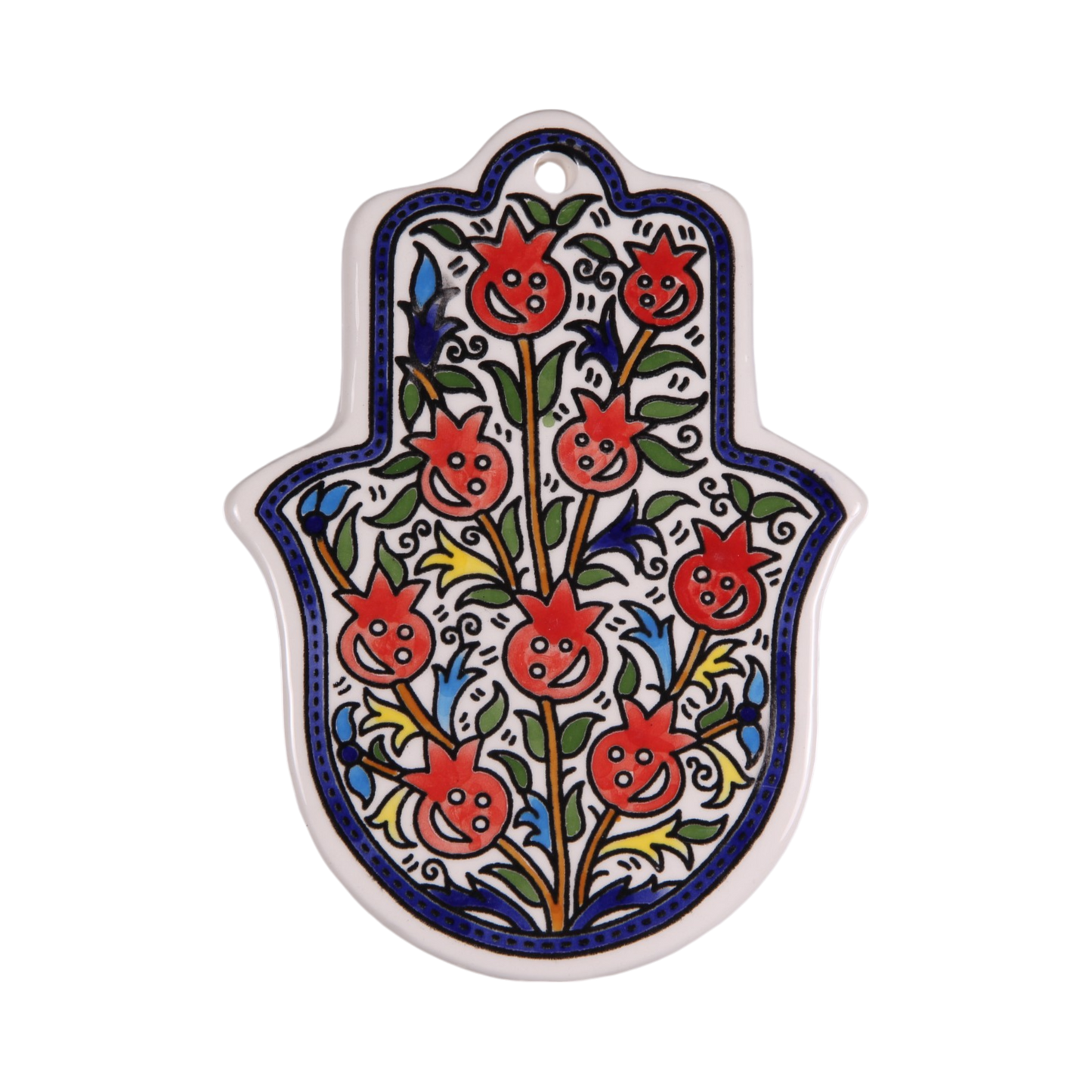 Armenian ceramic Hamsa - Pomegranates