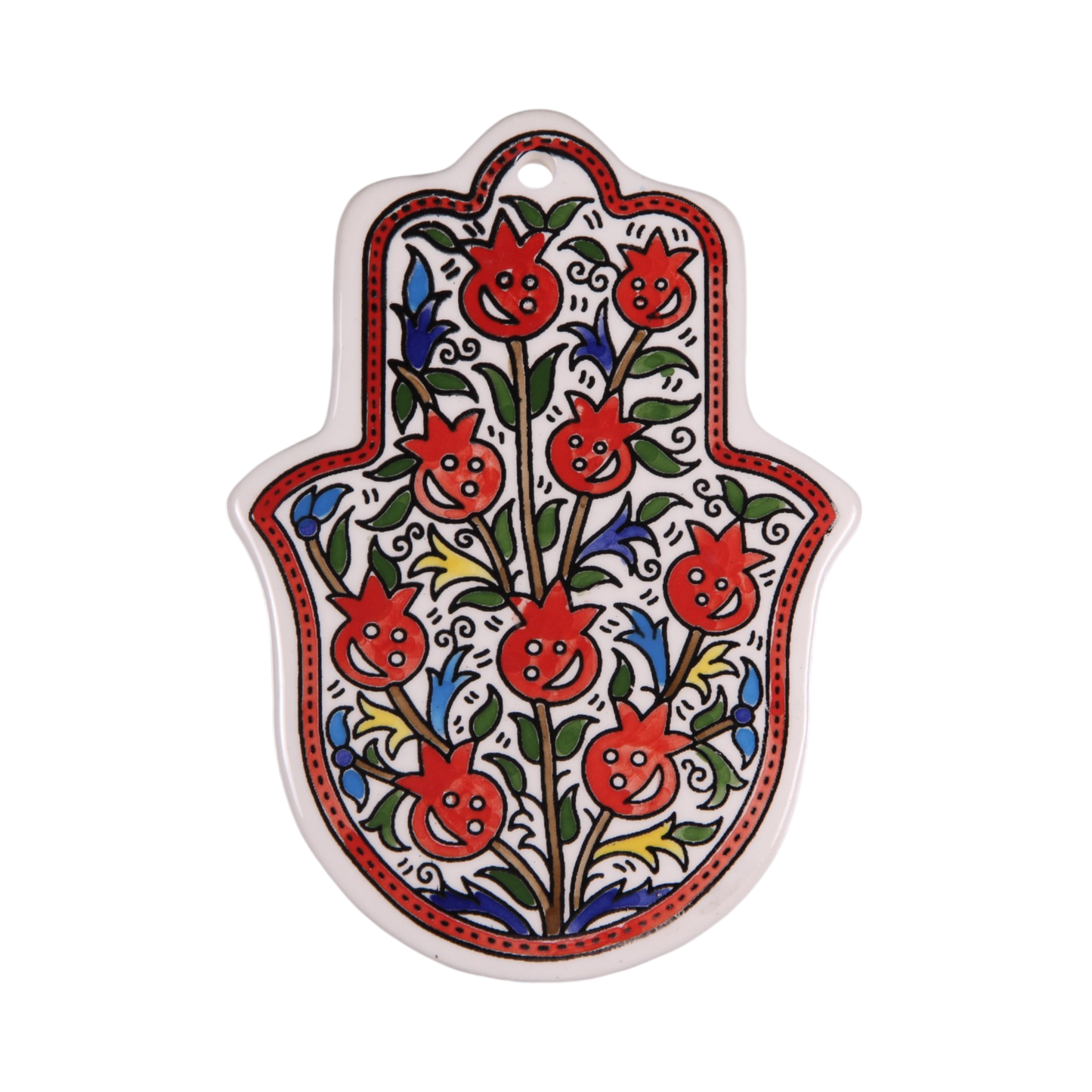 Armenian ceramic Hamsa - Pomegranates