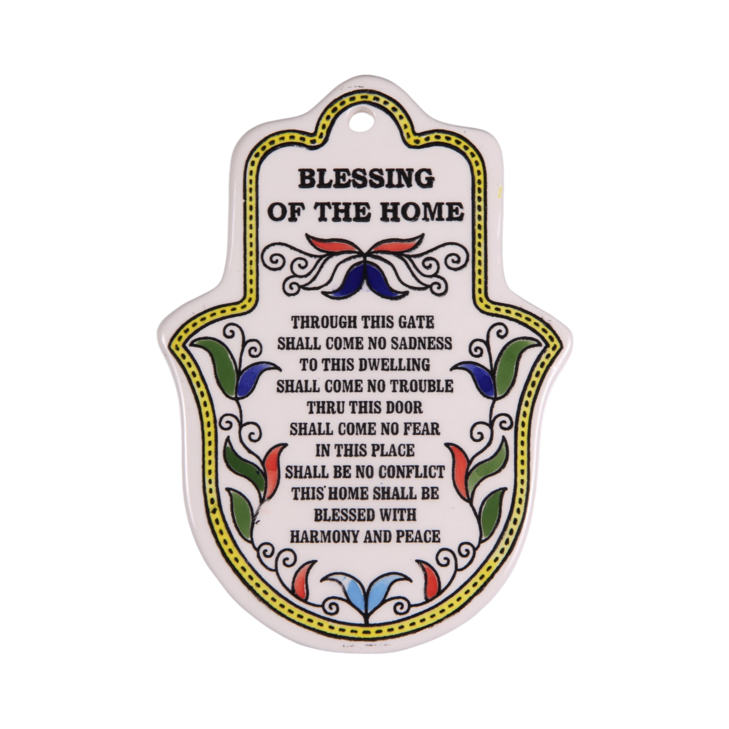 Armenian ceramic Hamsa - Home Blessing (English)