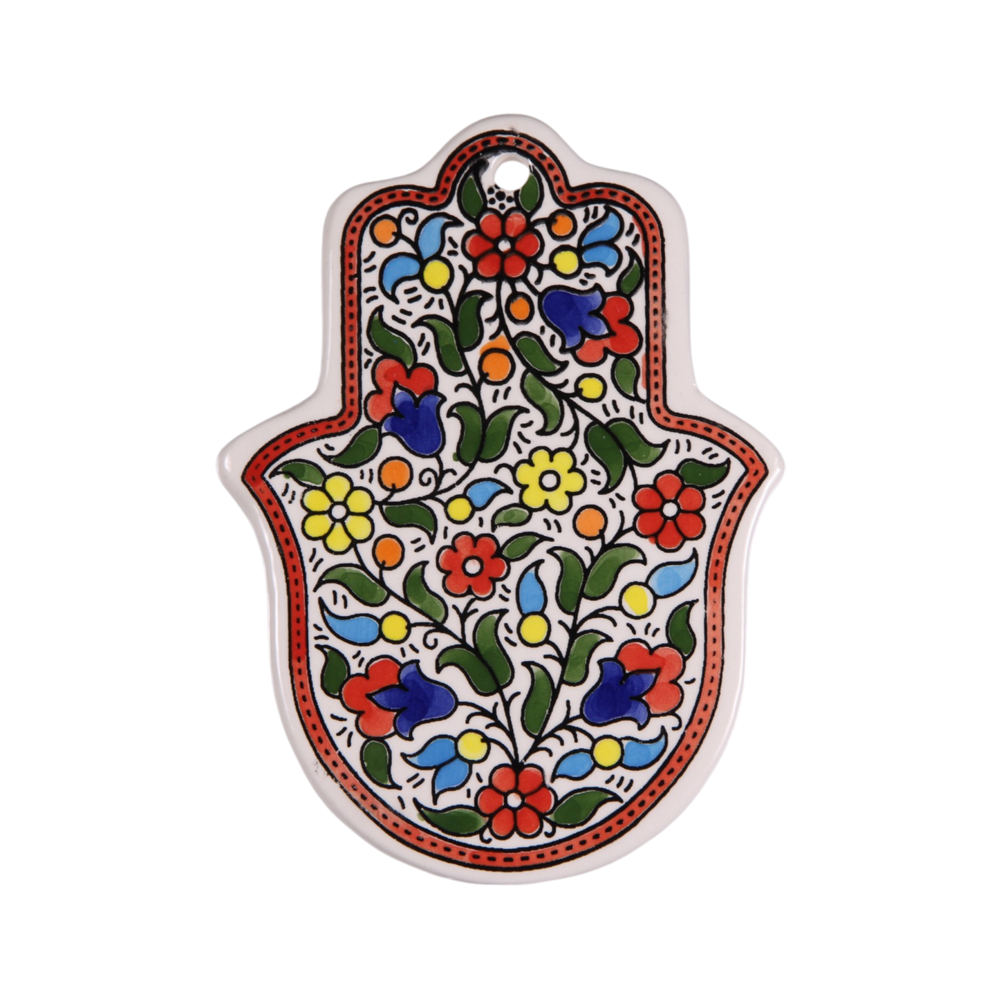 Armenian ceramic Hamsa - Floral motif 2