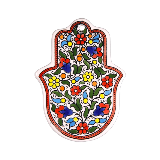 Armenian ceramic Hamsa - Floral motif