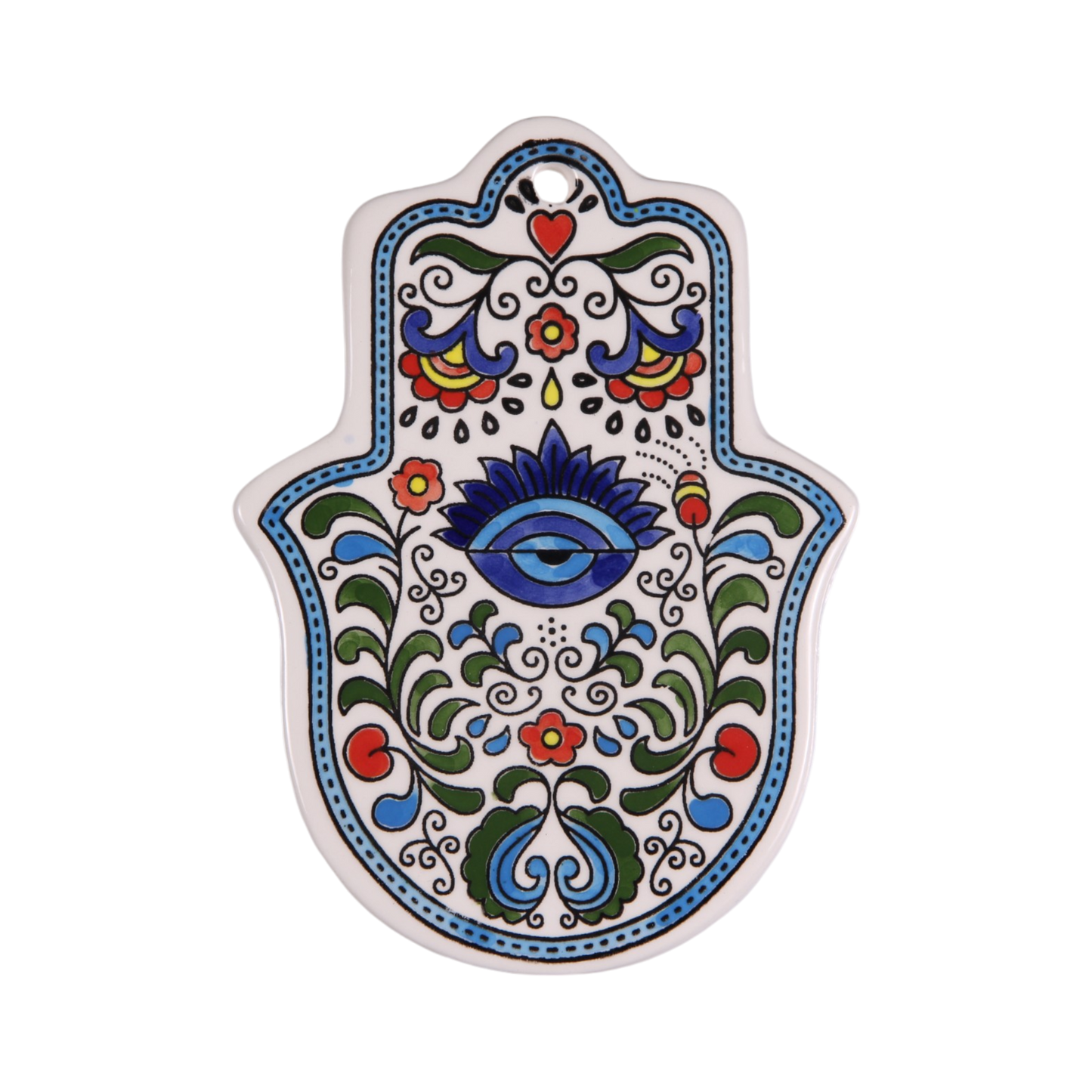 Armenian ceramic Hamsa - Blue Eye