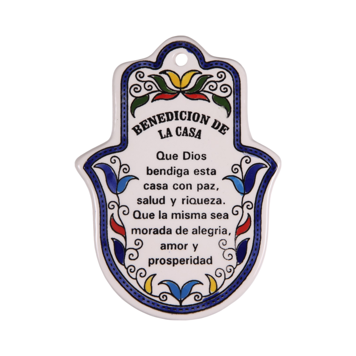Armenian ceramic Hamsa - Home Blessing (Spanish)