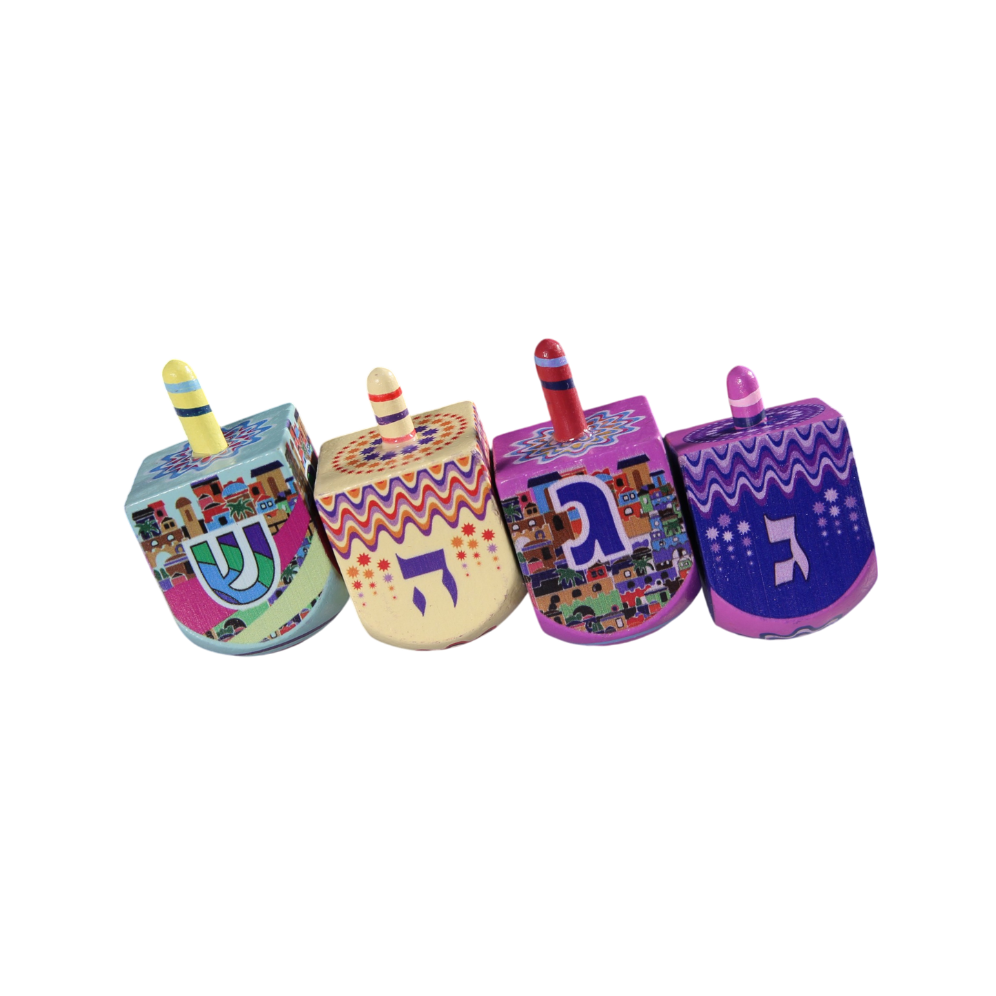 Wooden Dreidel - Funny Motifs