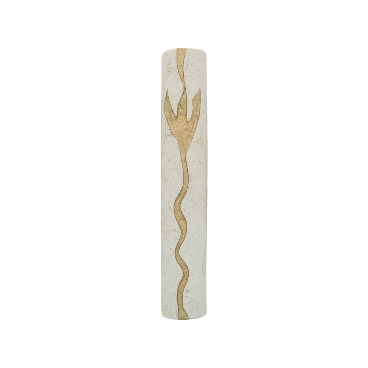 Jerusalem Stone Mezuzah with Shin - Plant motive