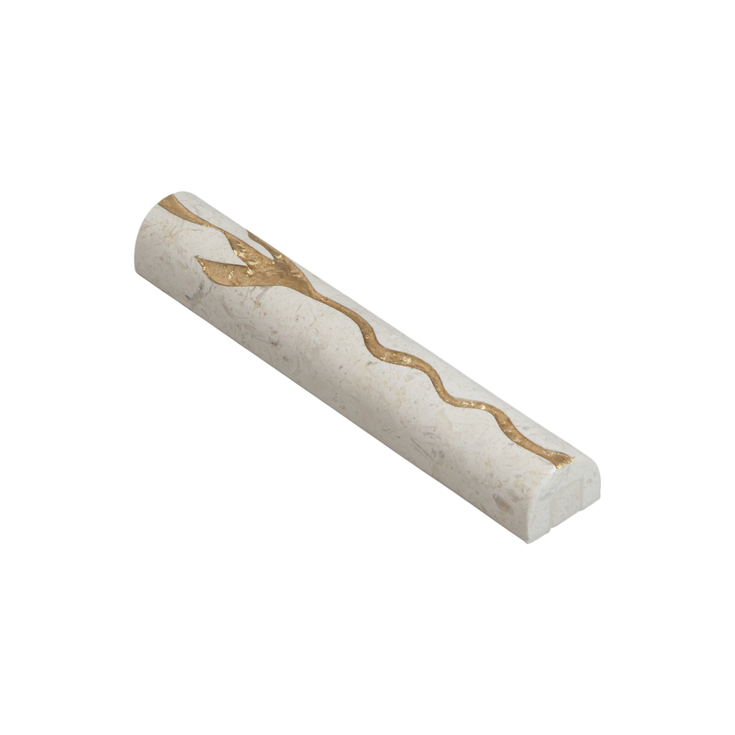 Jerusalem Stone Mezuzah with Shin - Plant motive
