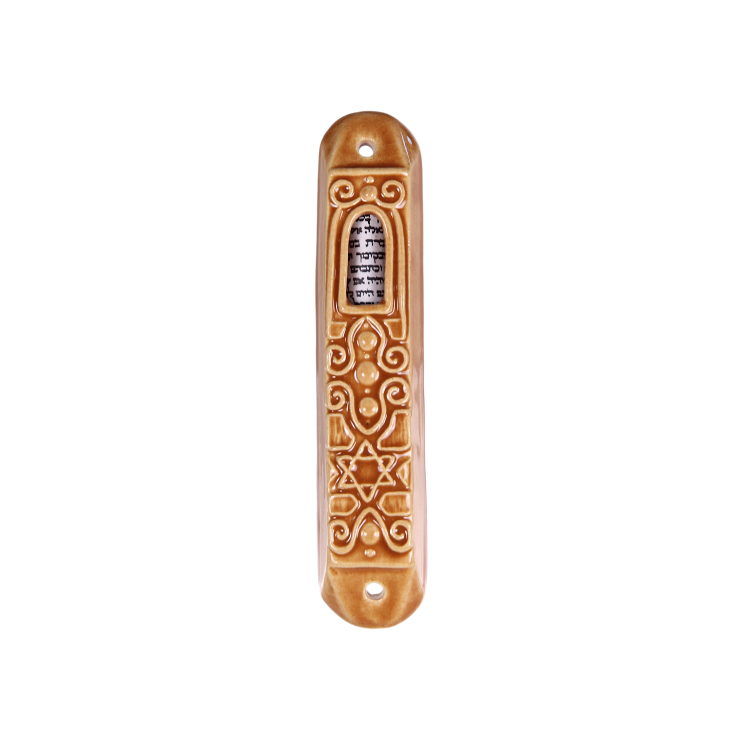 Ceramic Mezuzah - Ornamental motif 1