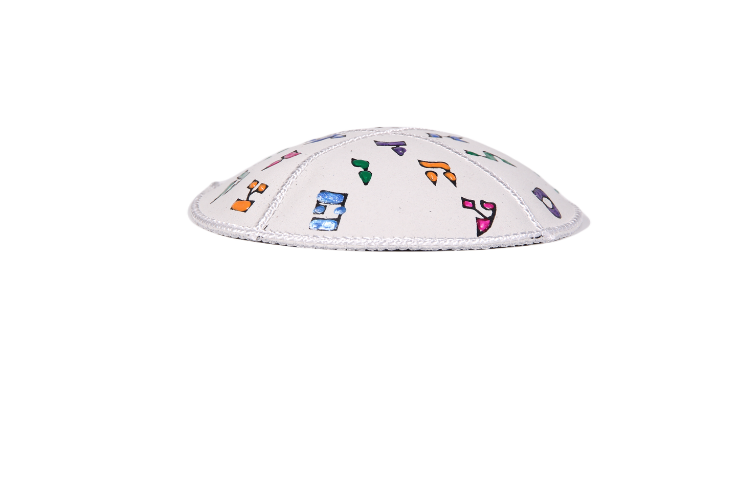 Leather Children's Kippah with alphabeth - various 2