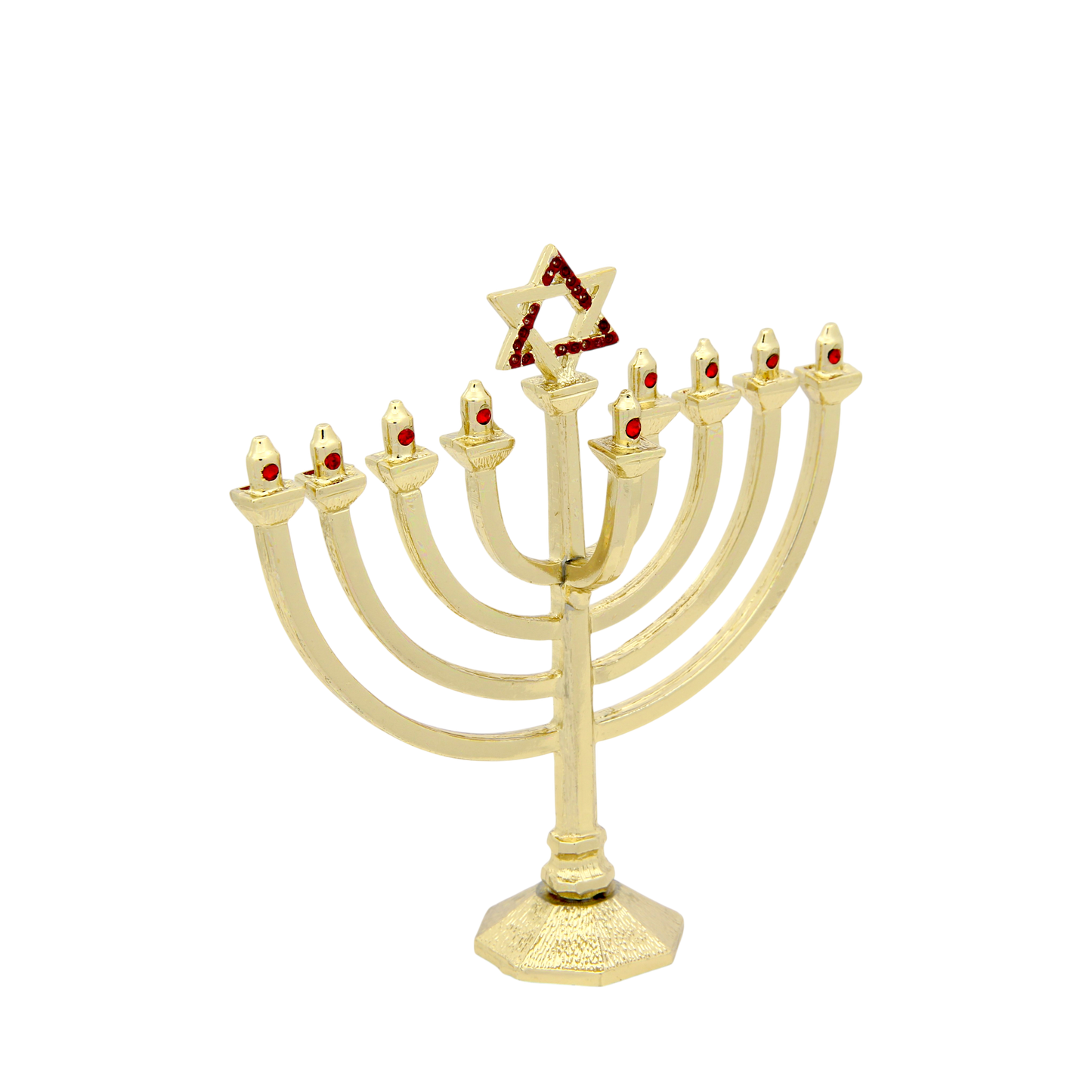 Crystal Mini-Chanukiah - Gold plated - Light Siam