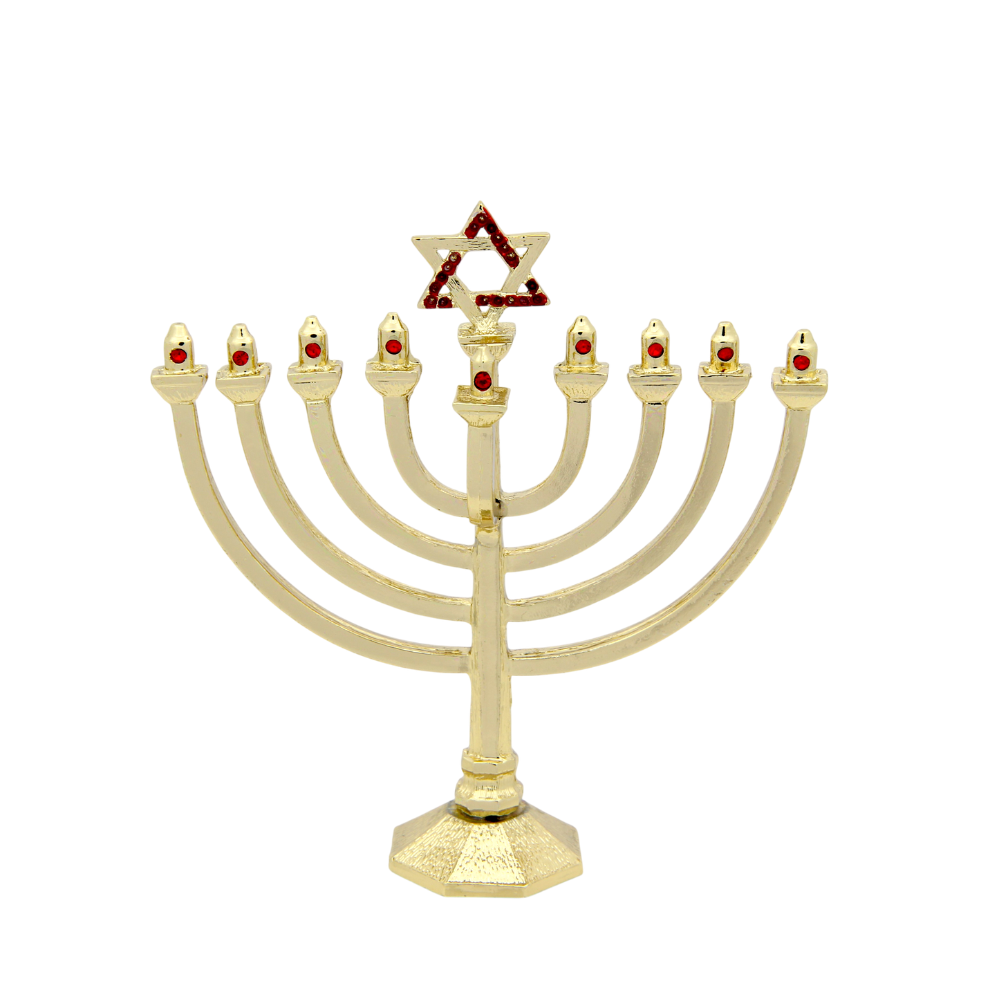 Crystal Mini-Chanukiah - Gold plated - Light Siam