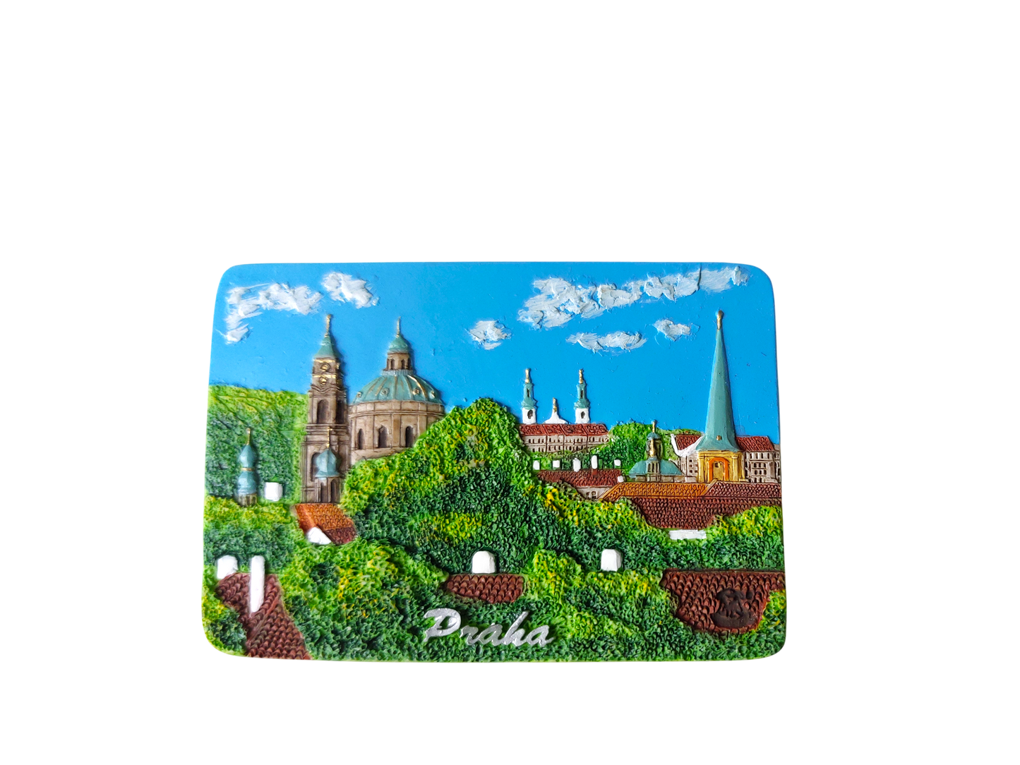 Keramický magnet - Praha - Chrám sv. Mikuláše a Malá Strana