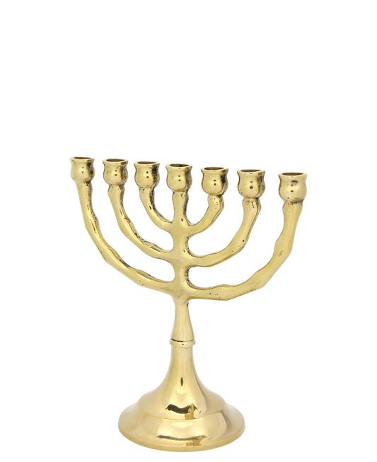 Klasická mosazná Menora - střední (12,5 cm)