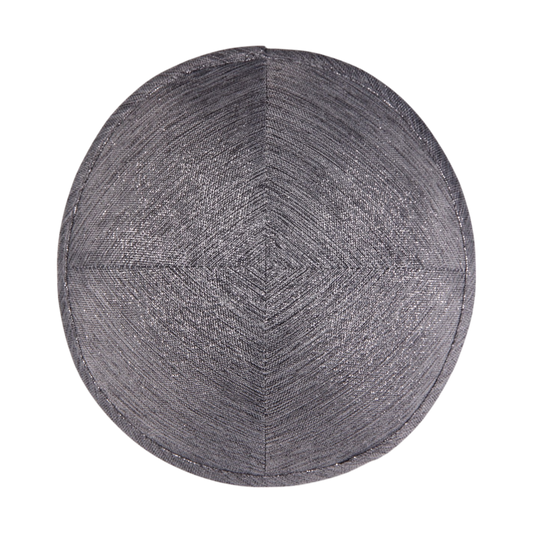 Lněná kipa - stříbrná