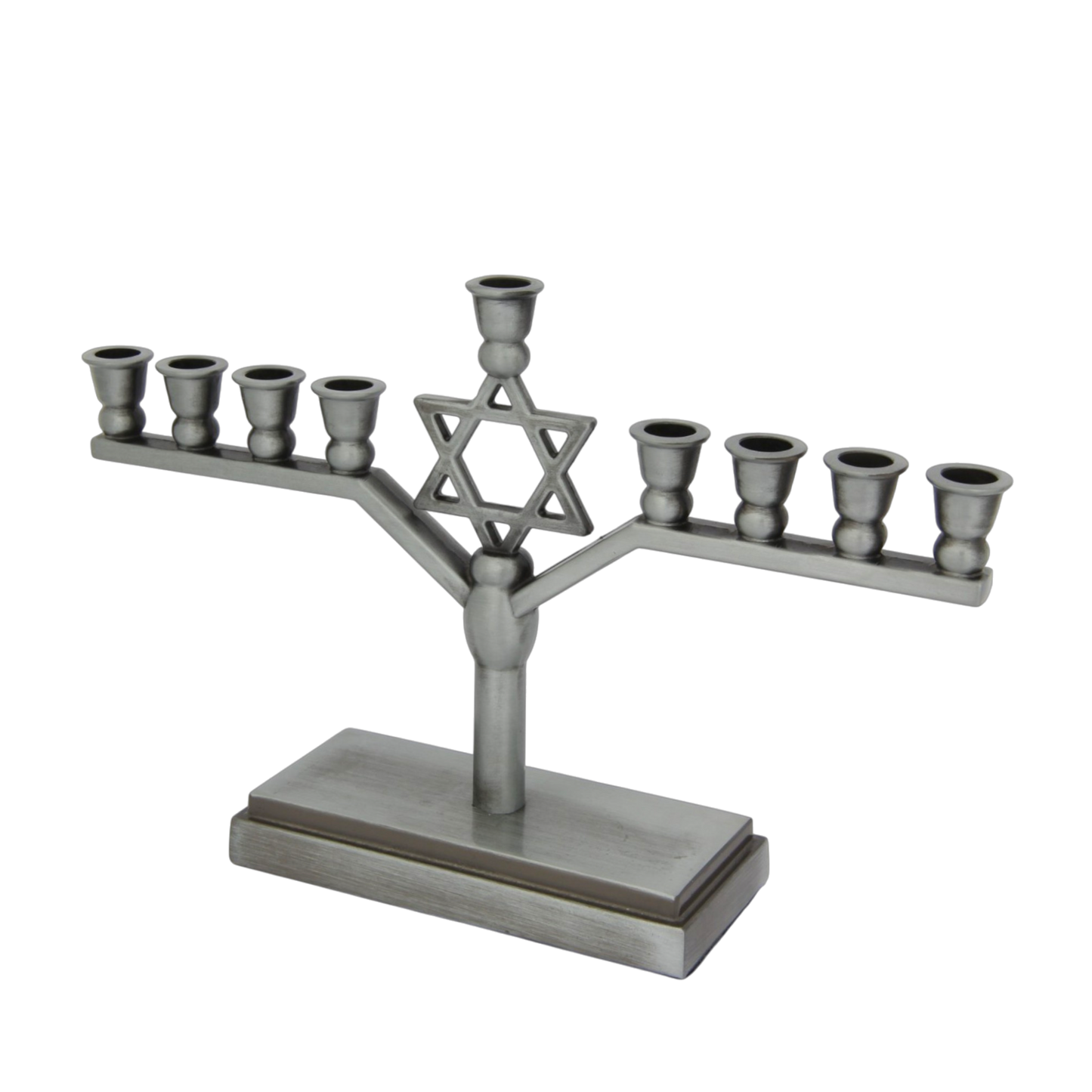Chanukový svícen s Davidovou hvězdou - Cín