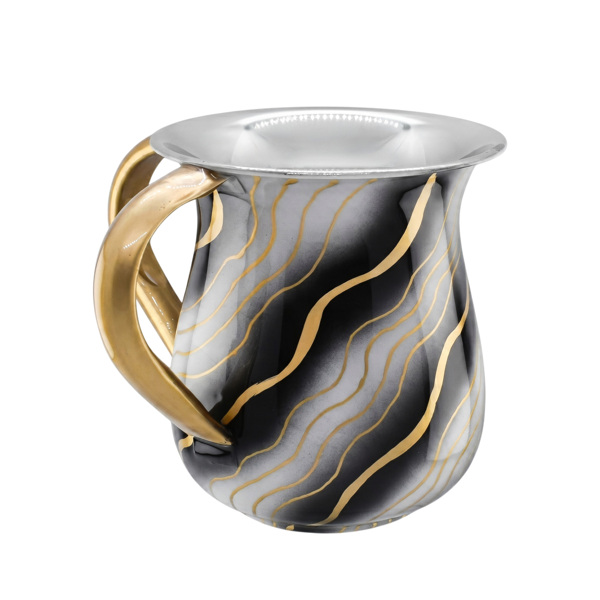 Stainless Steel Washing Cup - Gold Waves