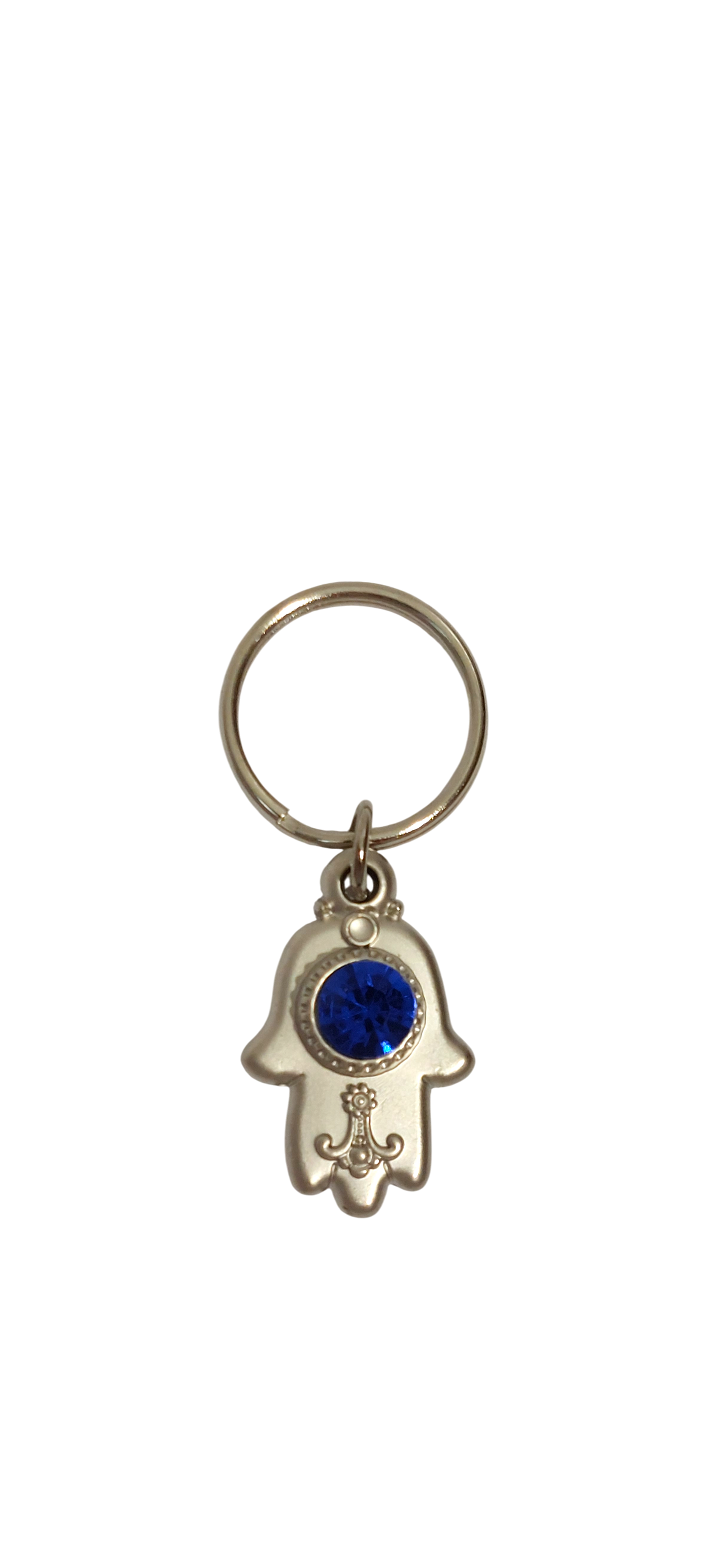 Small Hamsa Keychain - Blue Stone