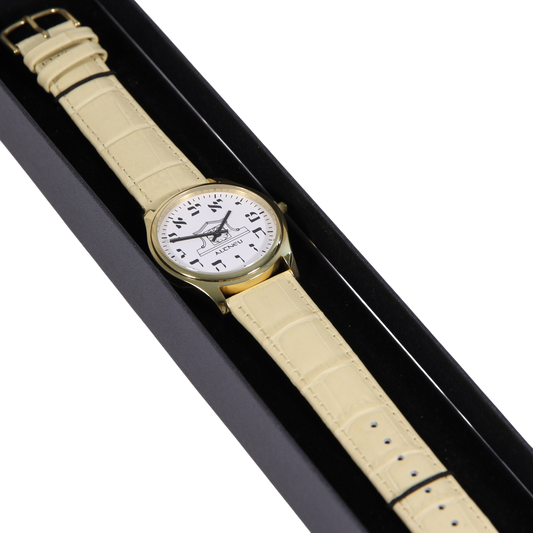 Mens Altneu Hebrew backwards watch - Creamy
