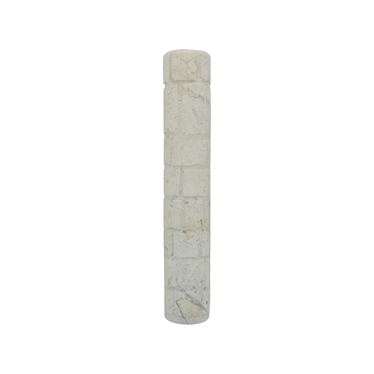 Jerusalem Stone Mezuzah with Shin - White