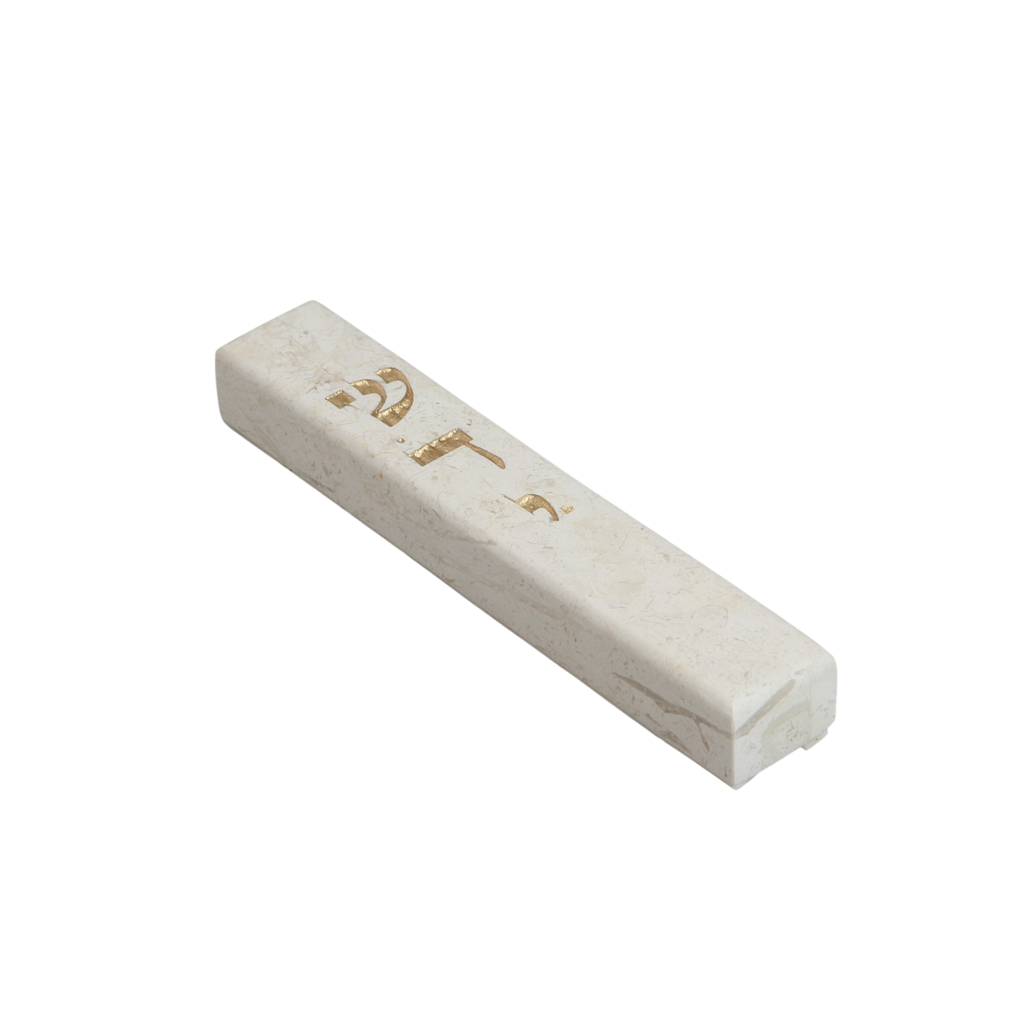 Jerusalem Stone Mezuzah with Shaddai - White