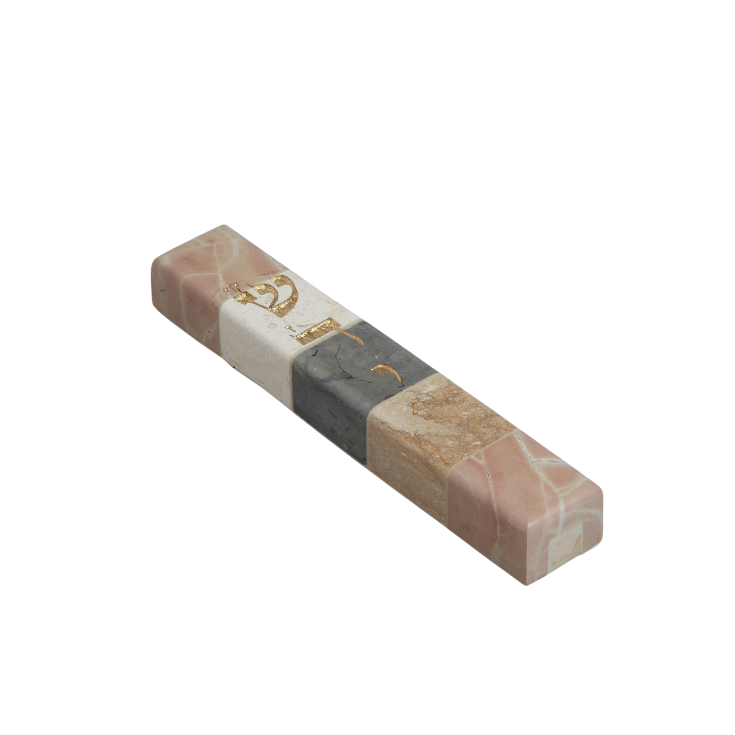Jerusalem Stone Mezuzah with Shaddai - Multicoloured