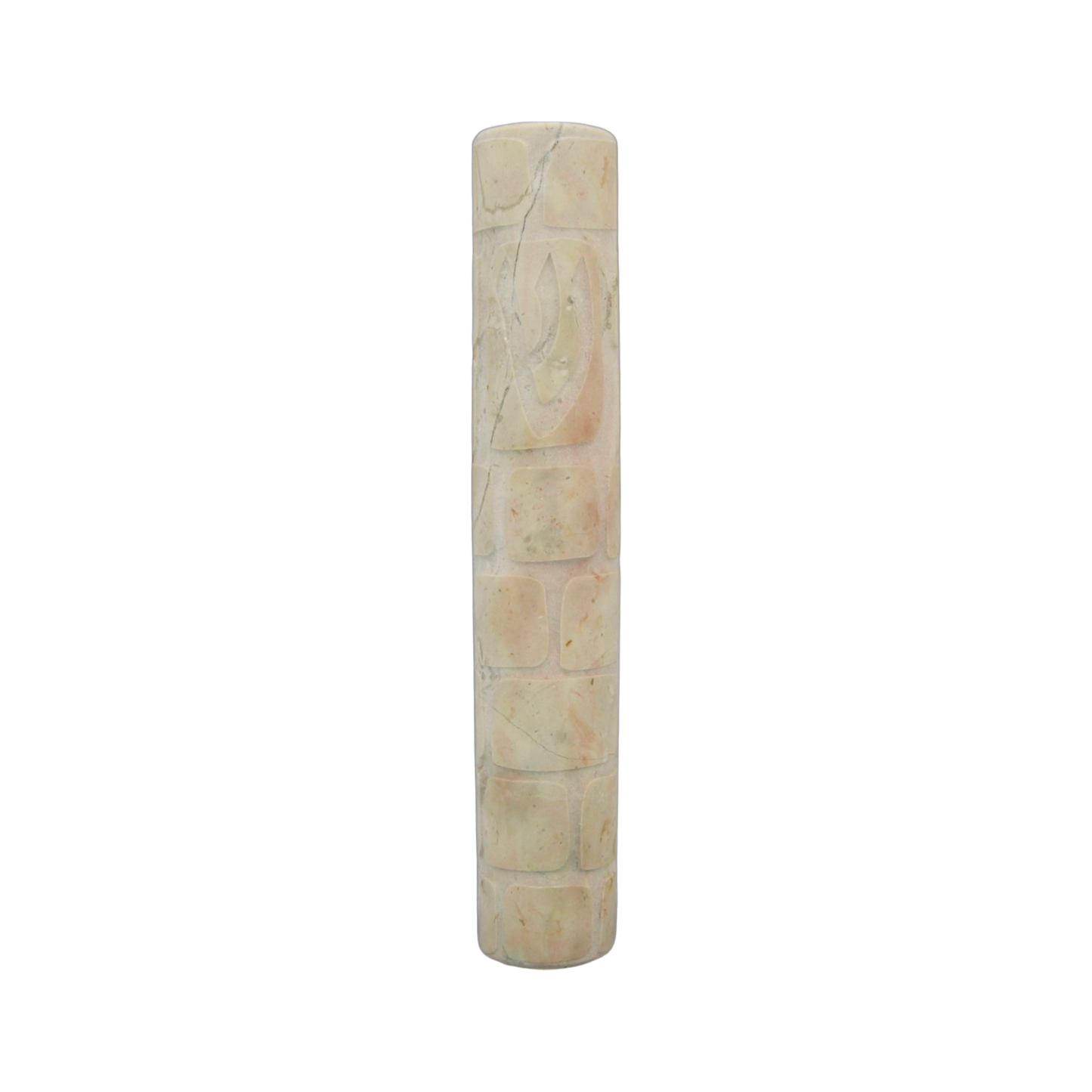 Jerusalem Stone Mezuzah with Shin - Marble Beige