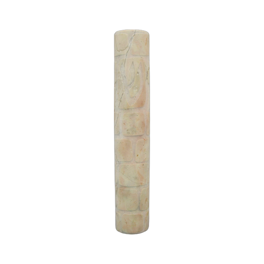 Jerusalem Stone Mezuzah with Shin - Marble Beige