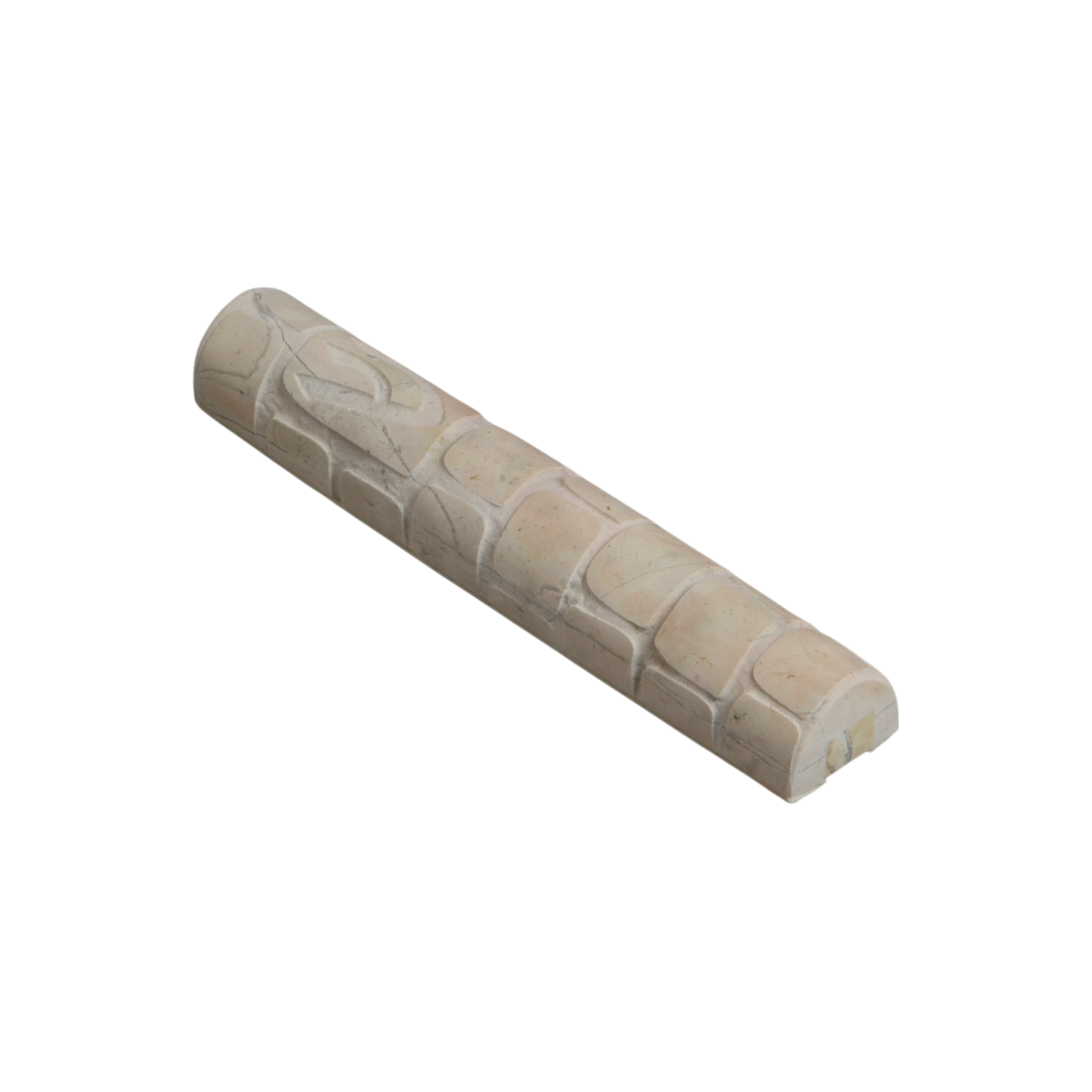 Jerusalem Stone Mezuzah with Shin - Marble Beige