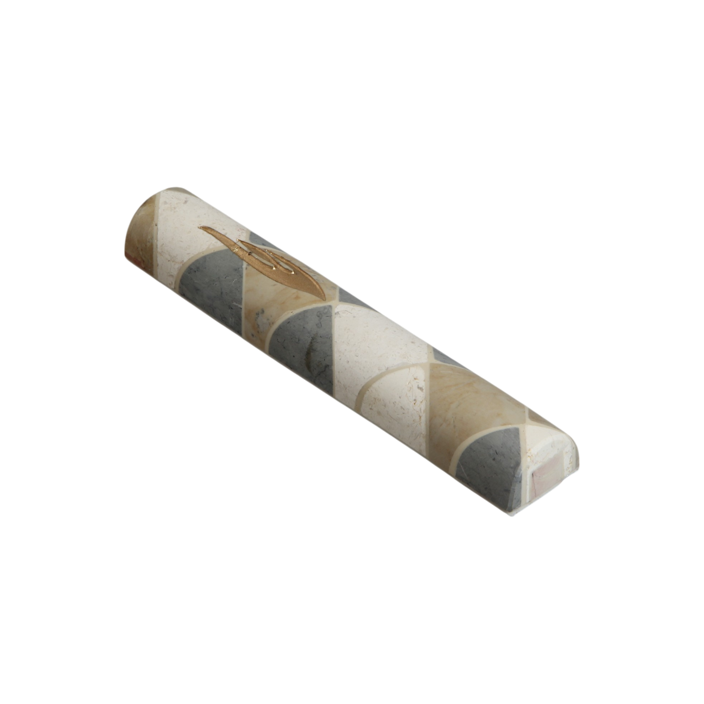 Jerusalem Stone Mezuzah with Shin - Various Stones