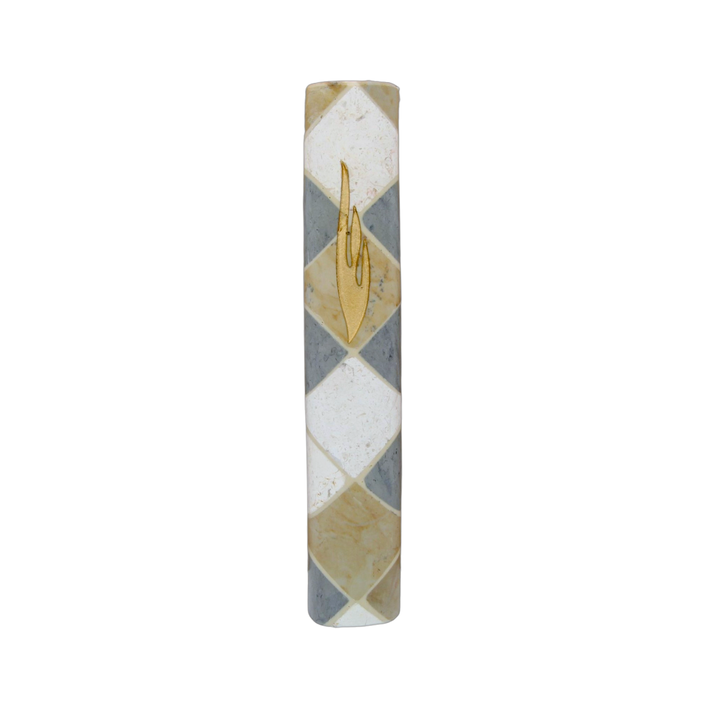 Jerusalem Stone Mezuzah with Shin - Various Stones