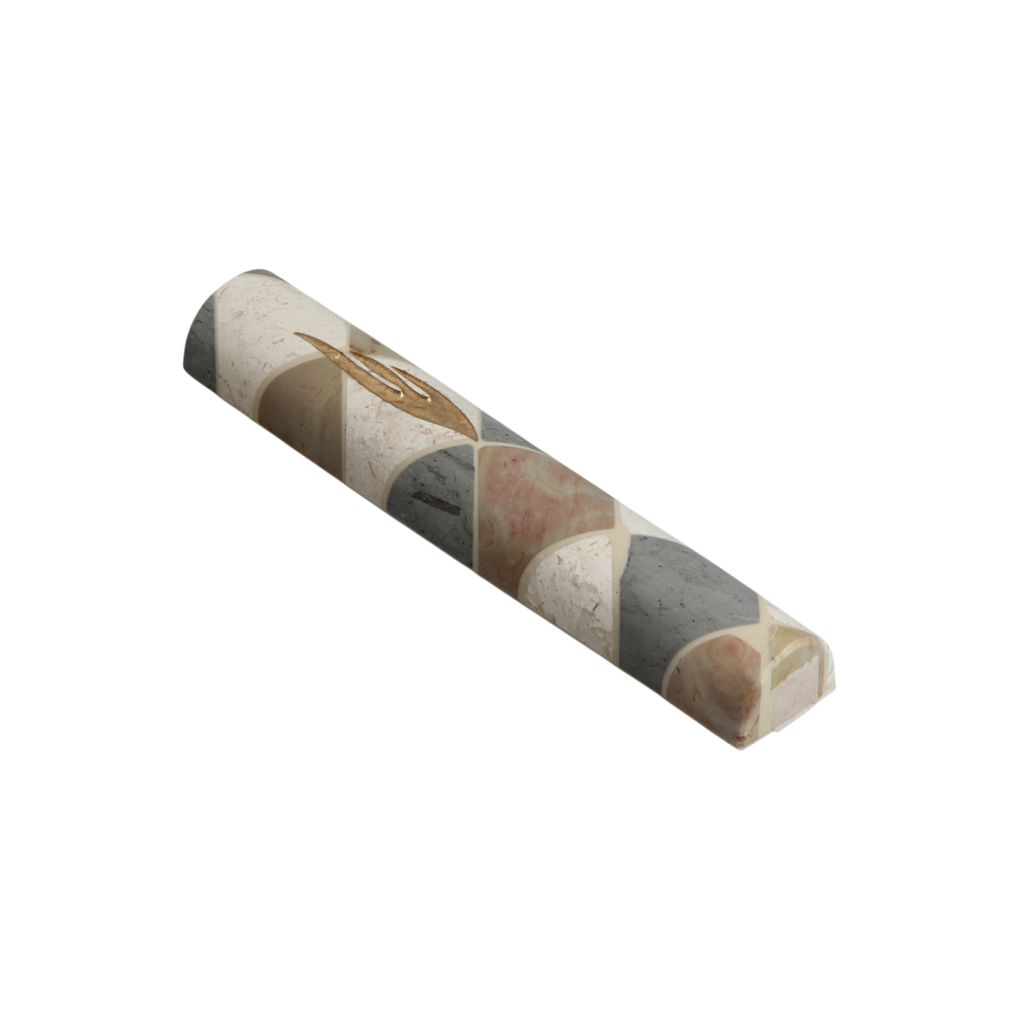 Jerusalem Stone Mezuzah with Shin - Various Stones