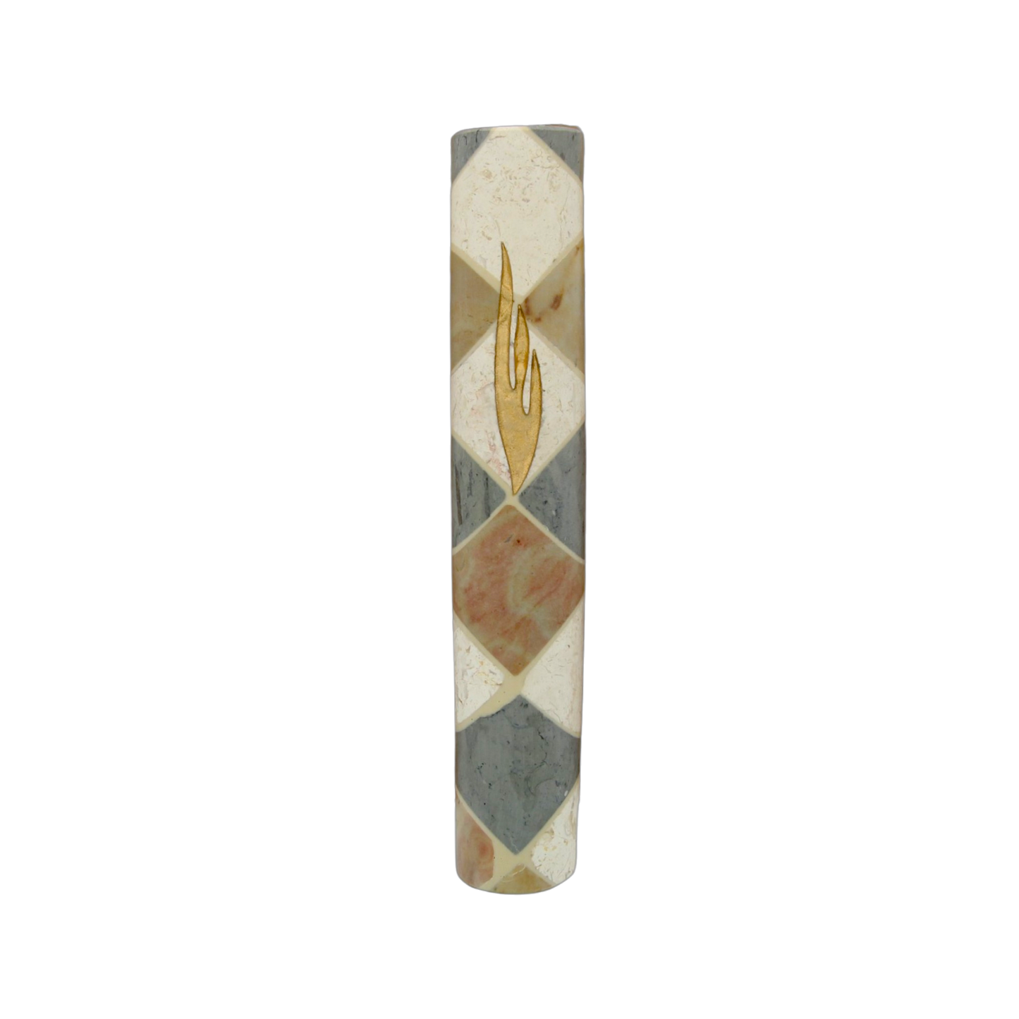 Jerusalem Stone Mezuzah with Shin - Various Stones