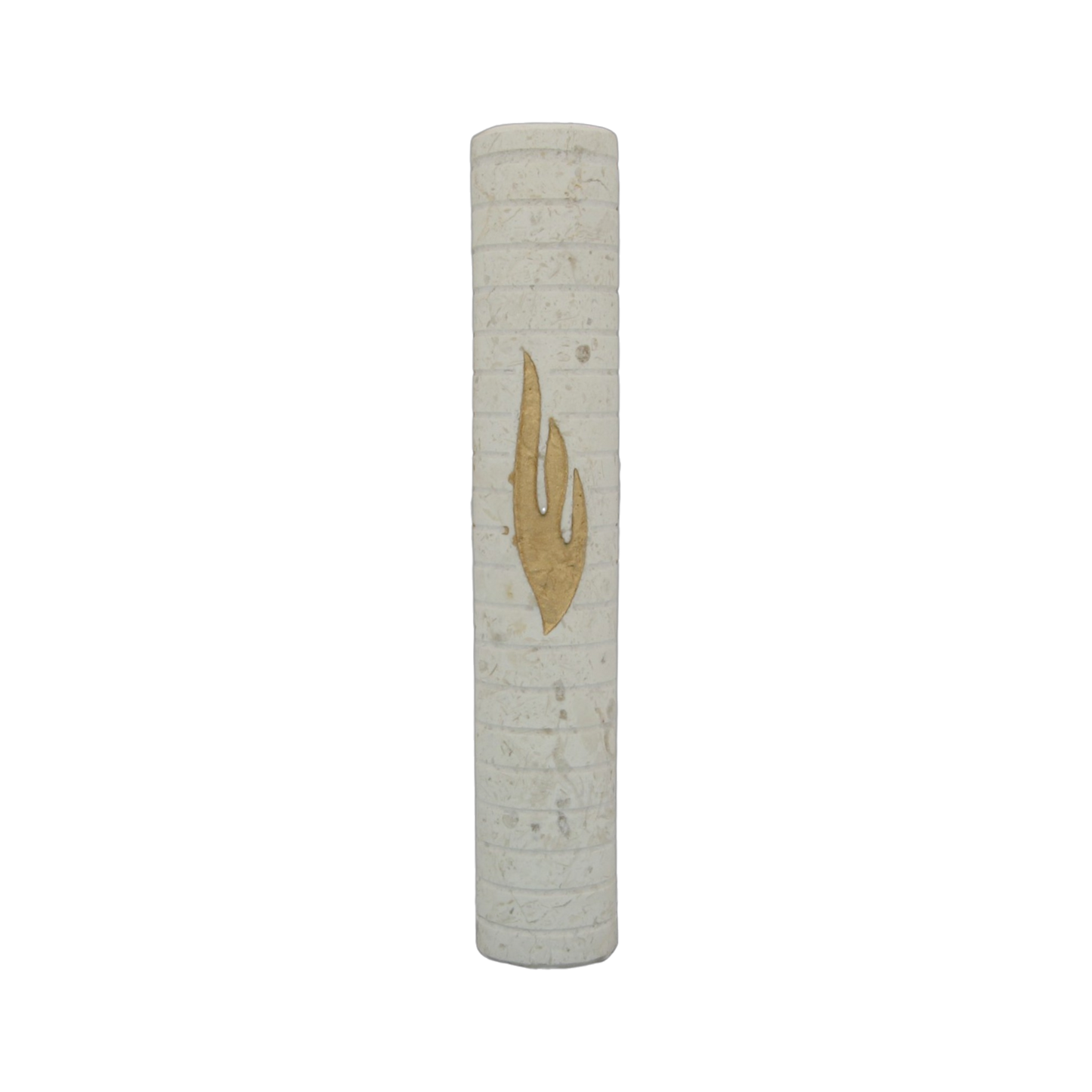 Jerusalem Stone Mezuzah with Shin - Horizontal Stripes