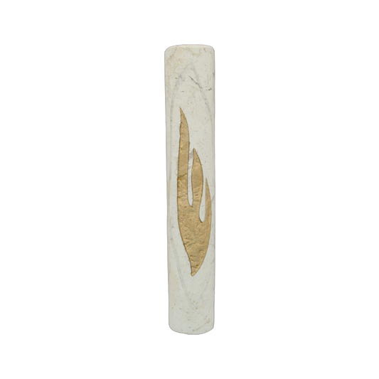 Jerusalem Stone Mezuzah - Fire Shin