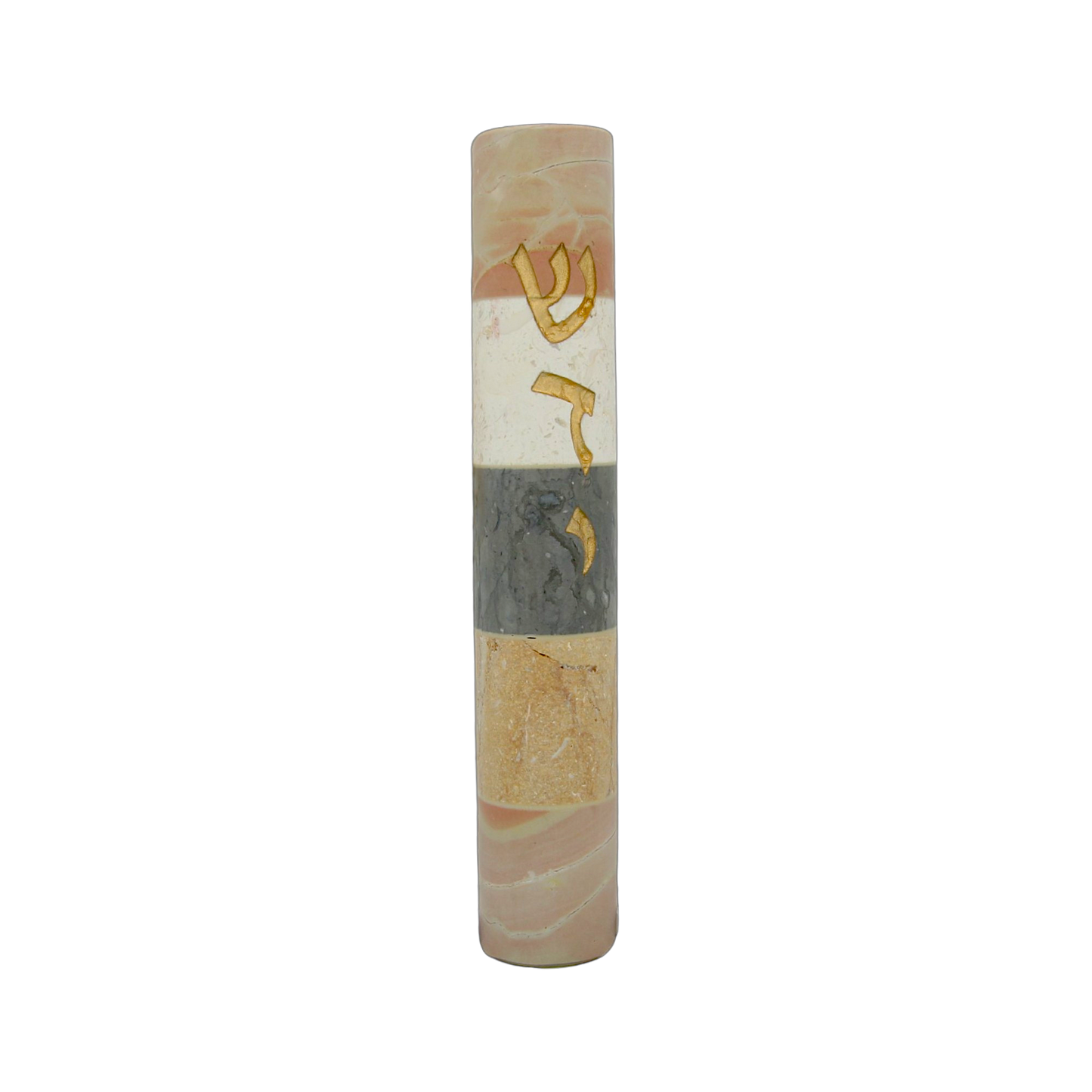 Jerusalem Stone Mezuzah with Shaddai - Multicoloured
