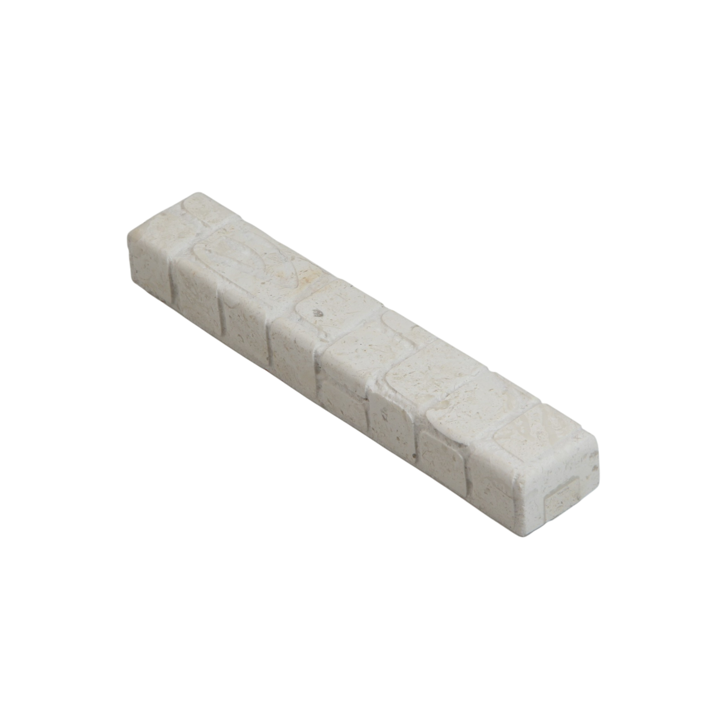 Jerusalem Stone Mezuzah with Shin - White