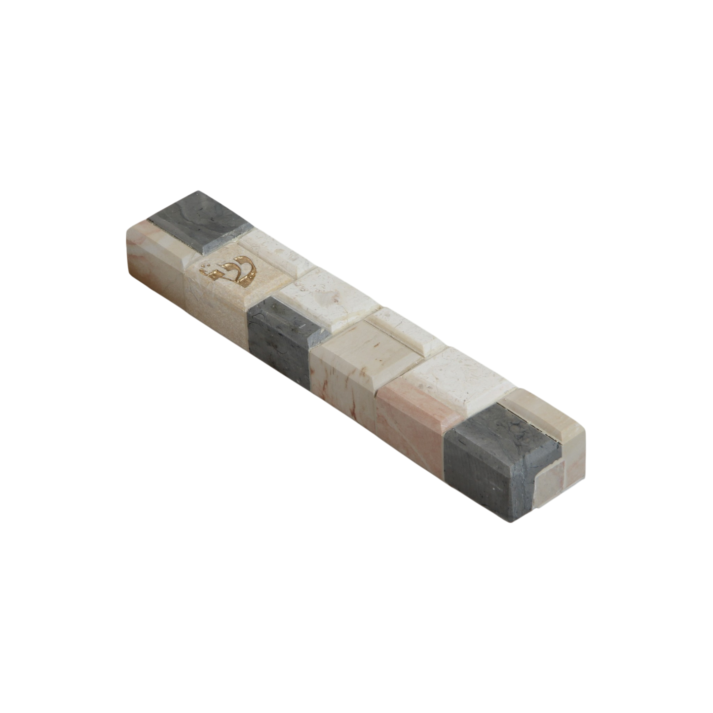 Jerusalem Stone Mezuzah with Shin - Multicoloured